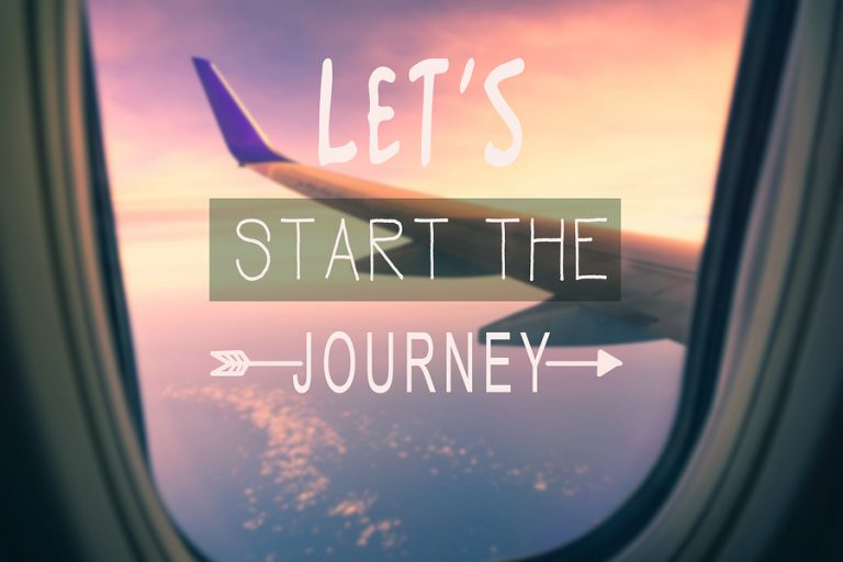 lets start the journey airplain window Cyrus Travel Agency