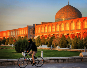bike ride by the square isfahan